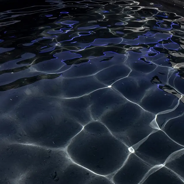 Pool water with a dark midnight interior finish